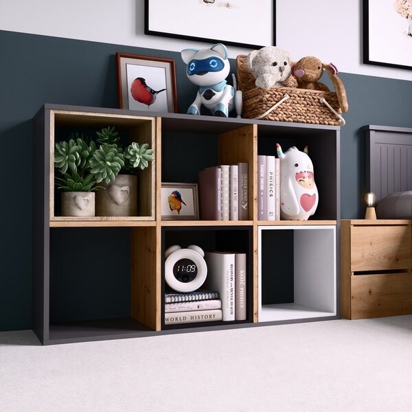 TP Living Regál MALAX 110 cm antracit/dub artisan
