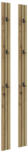 VEŠIAKOVÝ PANEL, čierna, dub artisan, 13/160/1,6 cm Xora - Vešiakové steny, Online Only