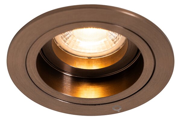 Inteligentné zapustené bodové svietidlo tmavý bronz okrúhle naklápacie a otočné vrátane Wifi GU10 50mm - Chuck