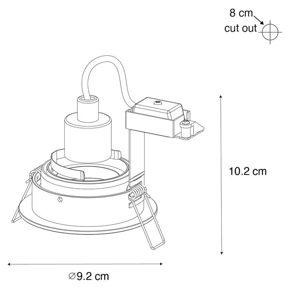 Inteligentné zapustené bodové svietidlo tmavý bronz okrúhle naklápacie a otočné vrátane Wifi GU10 50mm - Chuck