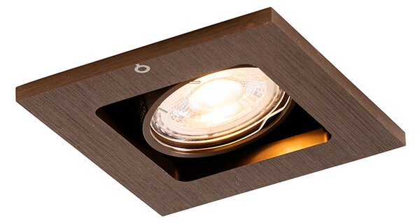Inteligentné zapustené bodové svietidlo tmavý bronz otočné a naklápacie vrátane Wifi GU10 50mm - Qure