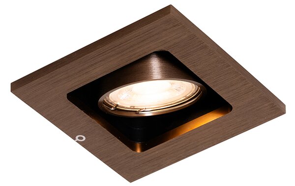 Inteligentné zapustené bodové svietidlo tmavý bronz otočné a naklápacie vrátane Wifi GU10 50mm - Qure