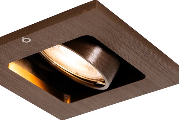 Inteligentné zapustené bodové svietidlo tmavý bronz otočné a naklápacie vrátane Wifi GU10 50mm - Qure