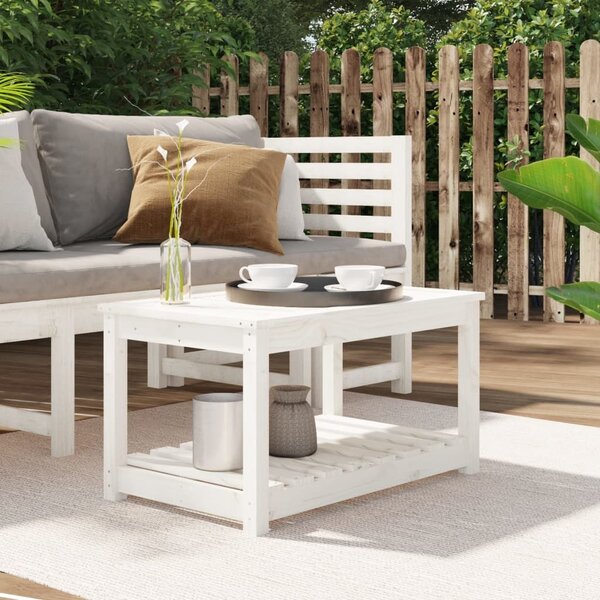 Maison Exclusive - Záhradný stôl Biely 82,5x50,5x45 cm Masívne drevo Borovica