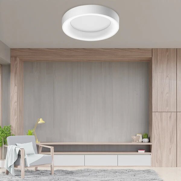 LED stropné svietidlo Sovana 55 CCT biele s diaľkovým ovládačom – Biela
