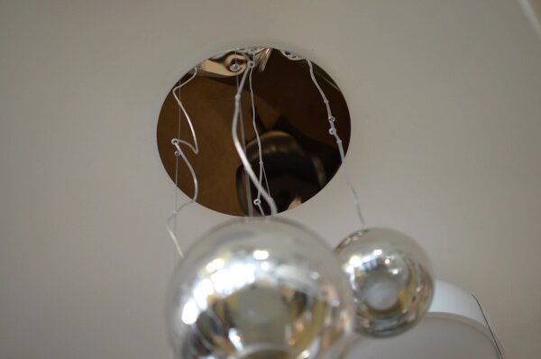Industriálny luster Silver Ball 4 – Sivá