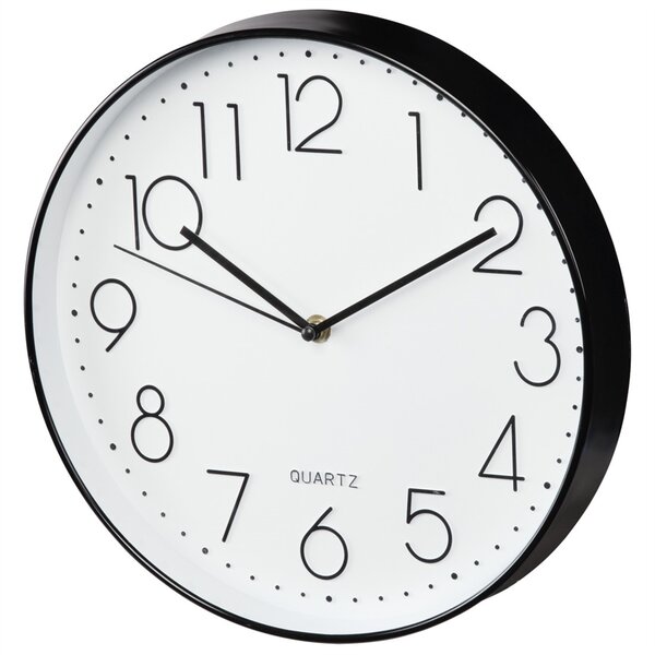 Hama 186389 - Elegance nástenné hodiny, priemer 30 cm, tichý chod, biele/čierne