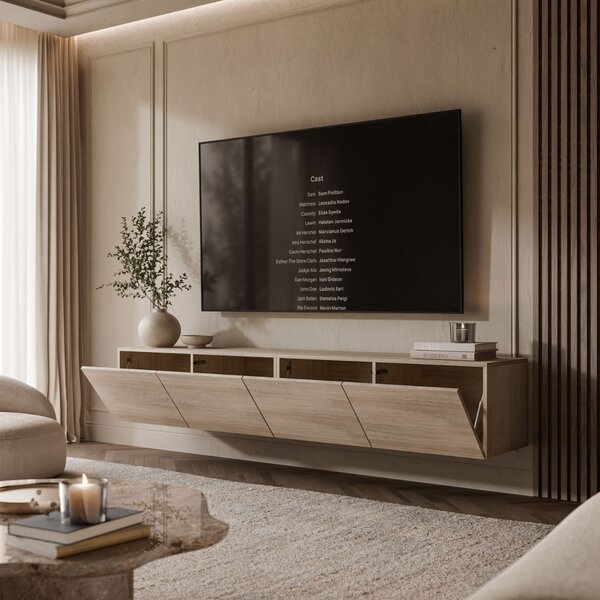 ZÁVESNÝ TV STOLÍK ELEGANTE TRAVERTÍN 200 cm