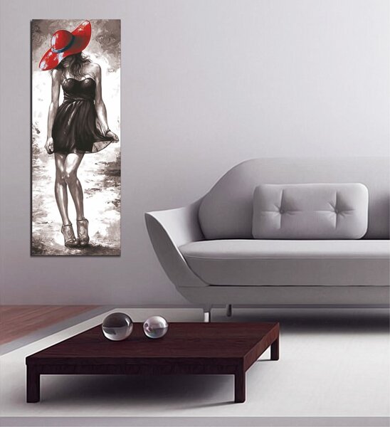 Wallity Obraz na plátne Beauty with hat PC107 30x80 cm