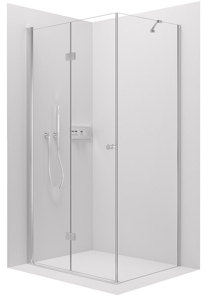 CERANO - Sprchovací kút Volpe L/P - 6 mm - chróm, priehľadné sklo - 60x70x190 cm - skladací