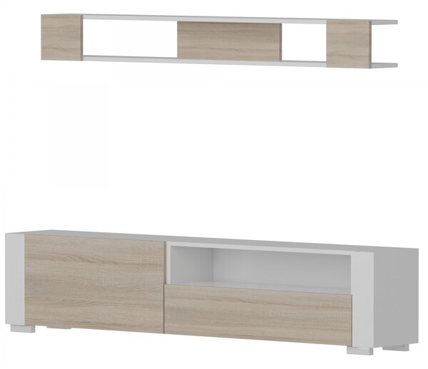 Hanah Home Obývacia stena Arya 180 cm biela/hnedá