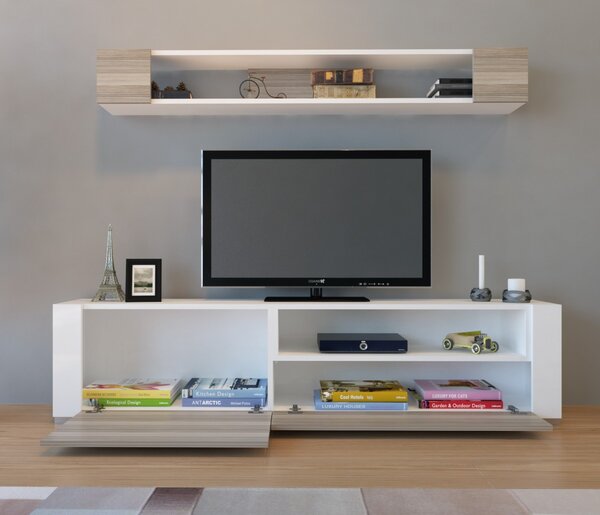 Hanah Home Obývacia stena Arya 180 cm biela/hnedá