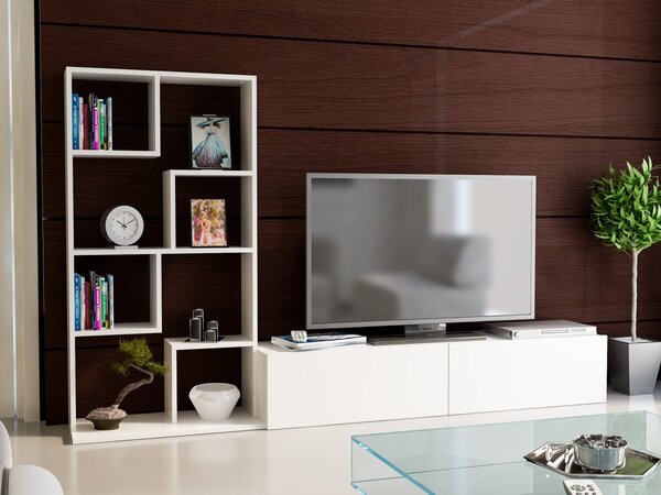 Kalune Design Obývacia stena BARE 220 cm biela