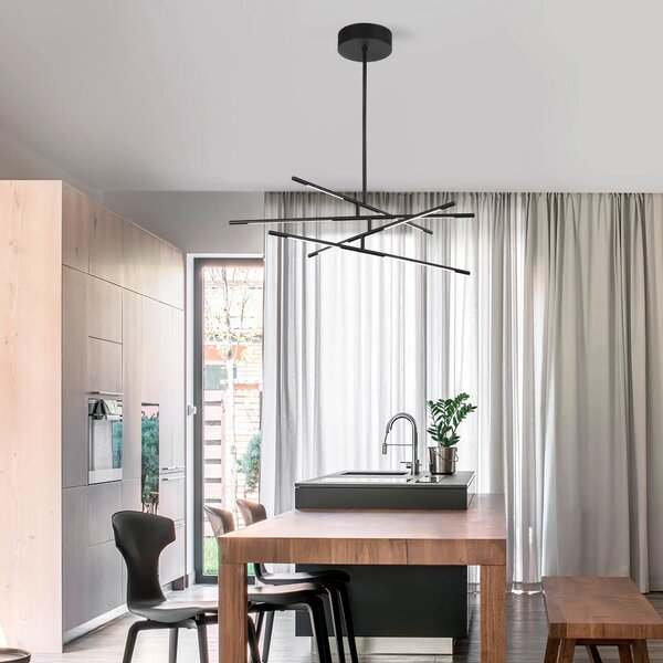 LED luster Raccio 84 čierne – Čierna