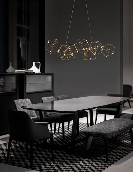 LED luster Nebula 108 zlaté – Zlatá