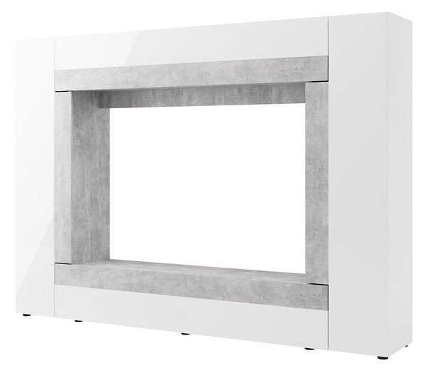 Szynaka Obývacia stena Okno 225 cm biela/betón
