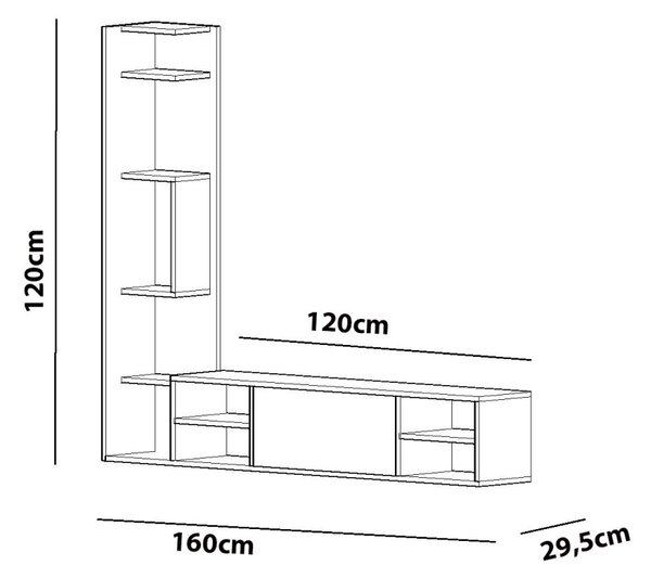 Kalune Design Obývacia stena PERA 120 cm biela