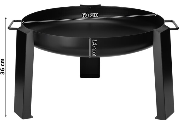 TZB Oceľové záhradné ohnisko HOGAR 60 cm čierne