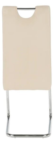 Kondela ABIRA NEW BE 0000285417 - stolička jedálenská, látka béžová Dulux Velvet / svetlé šitie / podnož chróm