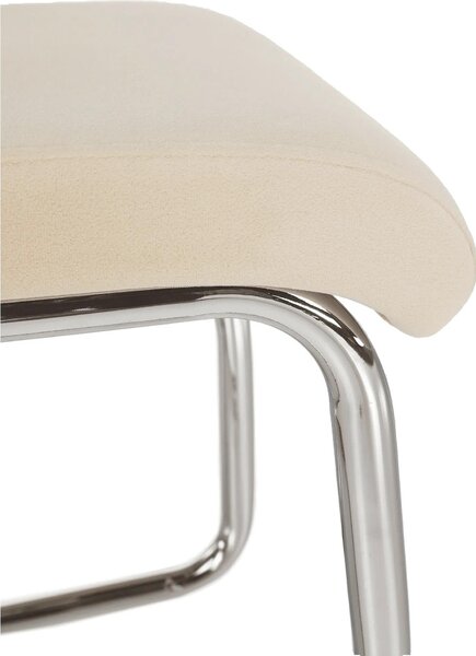 Kondela ABIRA NEW BE 0000285417 - stolička jedálenská, látka béžová Dulux Velvet / svetlé šitie / podnož chróm