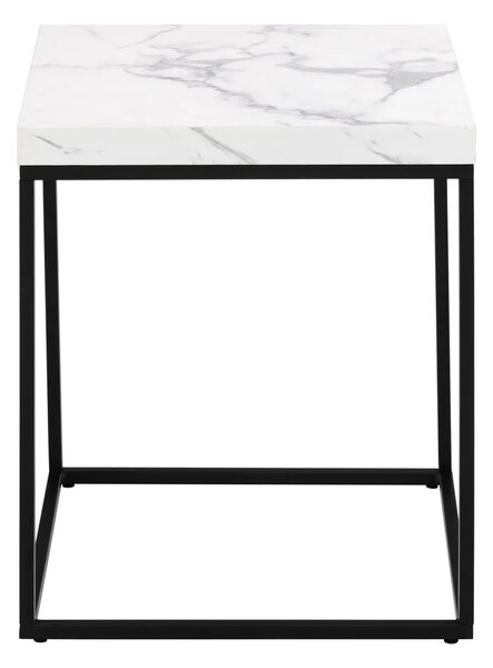 Actona Odkladací stolík Barossa 40 cm biely mramor/čierny