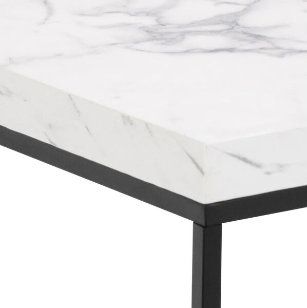 Actona Odkladací stolík Barossa 40 cm biely mramor/čierny