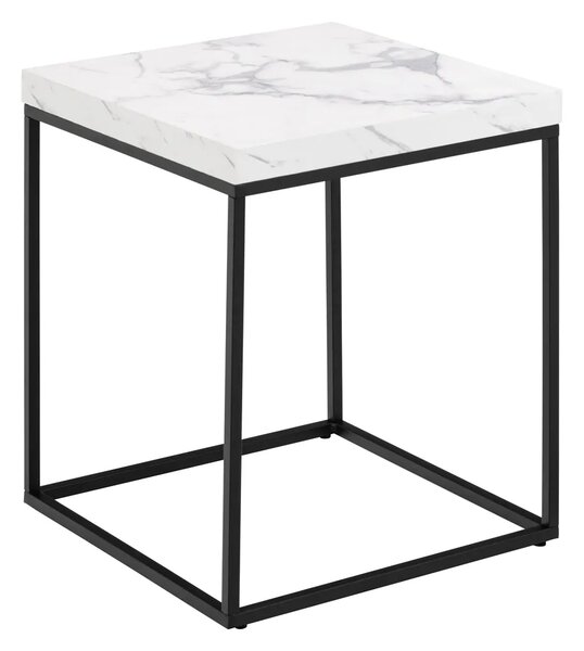 Actona Odkladací stolík Barossa 40 cm biely mramor/čierny