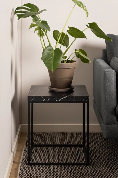 Actona Odkladací stolík Barossa 40 cm mramor/čierny