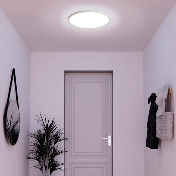 Müller Licht tint Inteligentné LED stropné svetlo Amela, Ø 50 cm, Biela / opálová, Obývacia izba / jedáleň, Plast, Závesné svietidlo