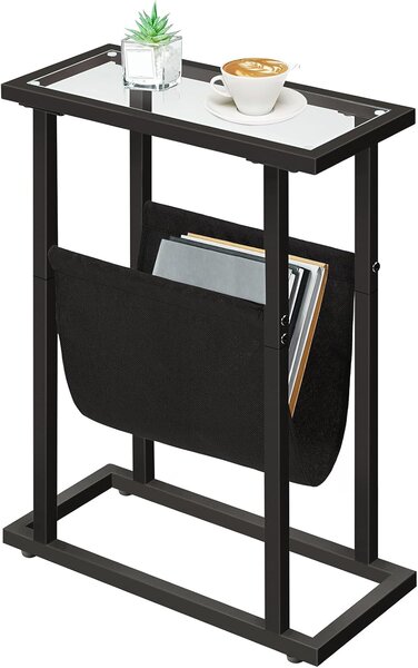 VASAGLE Odkladací stolík Fido 40 cm čierny/číry