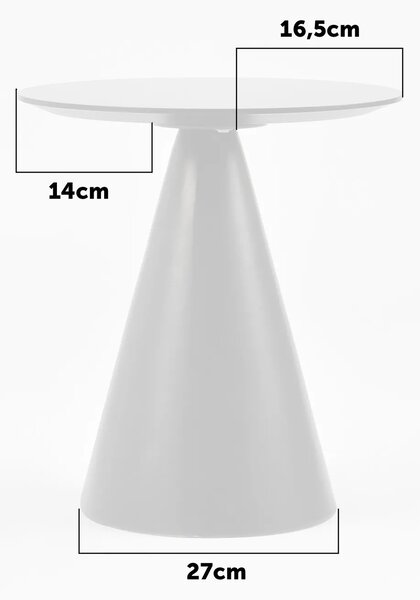 LivinHill Odkladací stolík Florence 40 cm z masívu biely