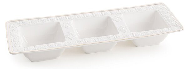 Dekorstudio Dekoratívna keramická misa OLIVIA 36 x 13 cm, biela