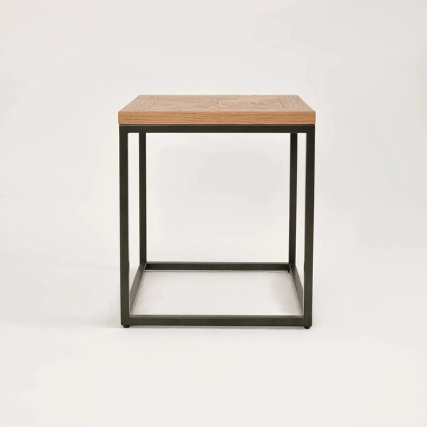LivinHill Odkladací stolík Indus 45 cm z masívu dub prírodný/grafit