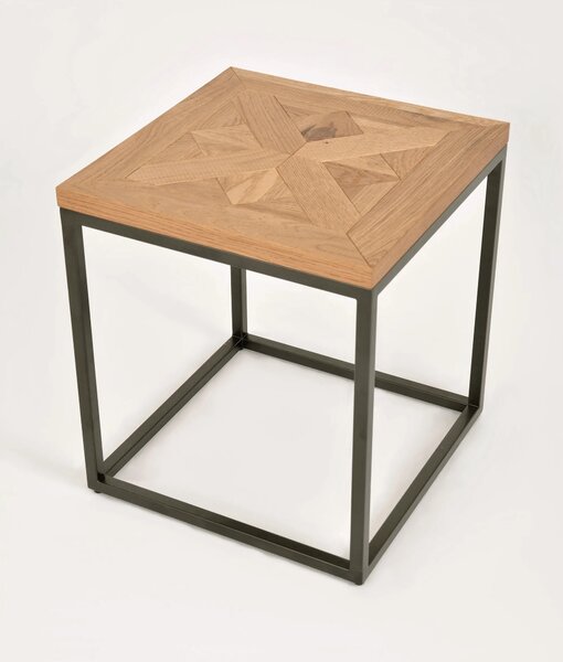 LivinHill Odkladací stolík Indus 45 cm z masívu dub prírodný/grafit