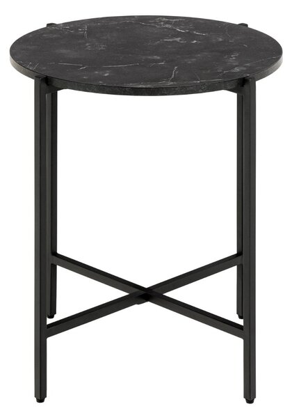 Actona Odkladací stolík Lamoine 40 cm čierny/čierny mramor