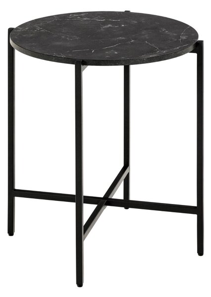 Actona Odkladací stolík Lamoine 40 cm čierny/čierny mramor