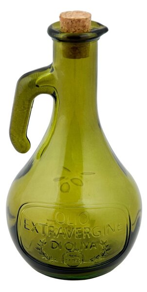 Zelená fľaša na olej z recyklovaného skla Ego Dekor Olive, 500 ml