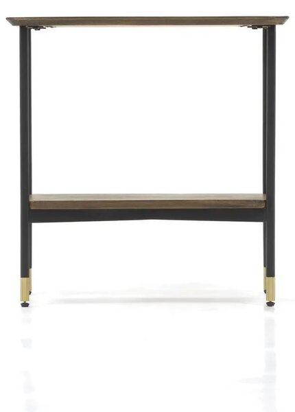 LivinHill Odkladací stolík Maze 60 cm z masívu hnedý/čierny