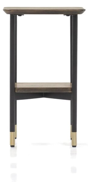 LivinHill Odkladací stolík Maze 30 cm z masívu hnedý/čierny