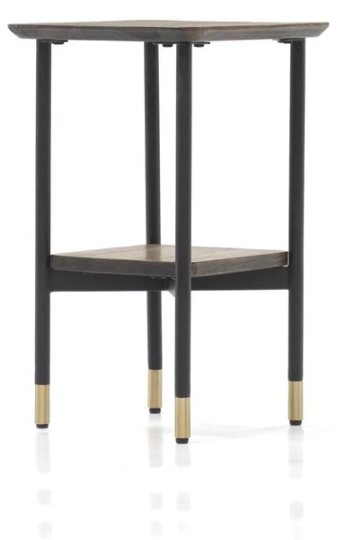 LivinHill Odkladací stolík Maze 30 cm z masívu hnedý/čierny
