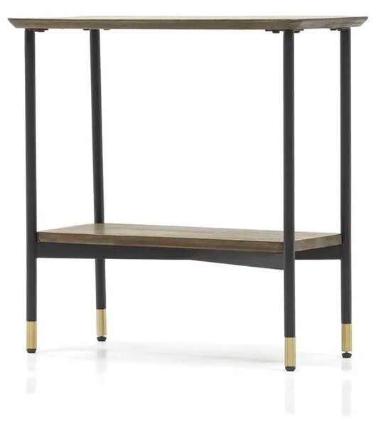 LivinHill Odkladací stolík Maze 60 cm z masívu hnedý/čierny