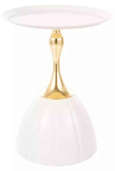 Signal Odkladací stolík Piana 38 cm biely/zlatý