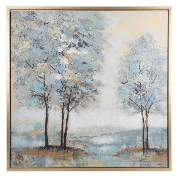 Dekorstudio Dekoračný obraz na plátne s motívom stromov I 80x80cm - krémový