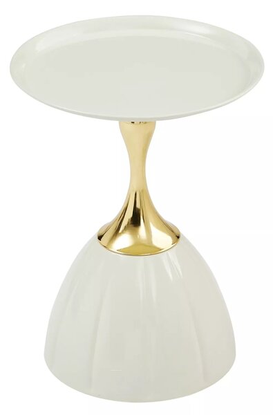 Signal Odkladací stolík Piana 38 cm biely/zlatý