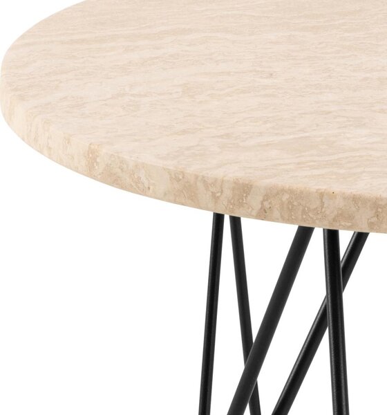 Actona Odkladací stolík Prunus 55 cm béžový mramor/čierny