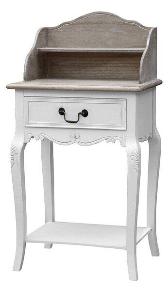 LivinHill Odkladací stolík Rimini 49 cm z masívu biely