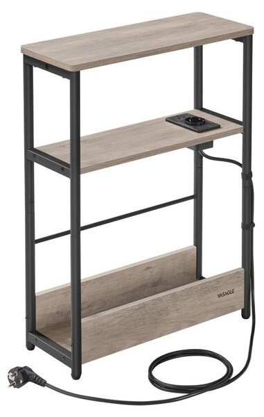 SONGMICS Odkladací stolík s USB Vasagle Jinad sivý