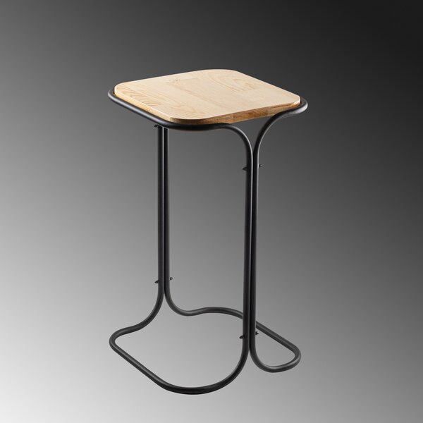 Kalune Design Odkladací stolík Shb-001-A z masívu čierny/dub prírodný