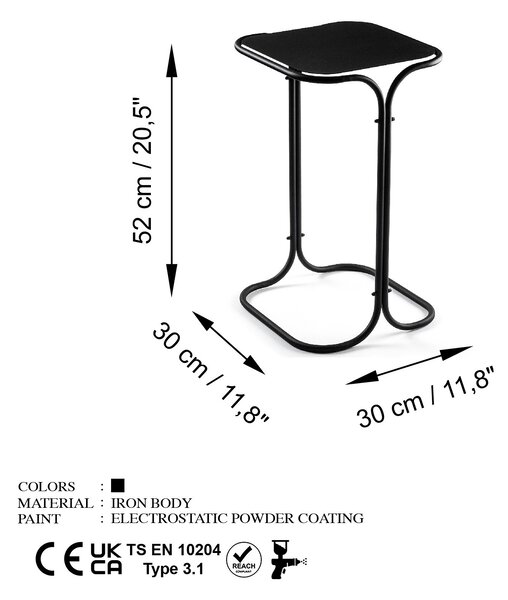 Kalune Design Odkladací stolík Shb-001-B čierny
