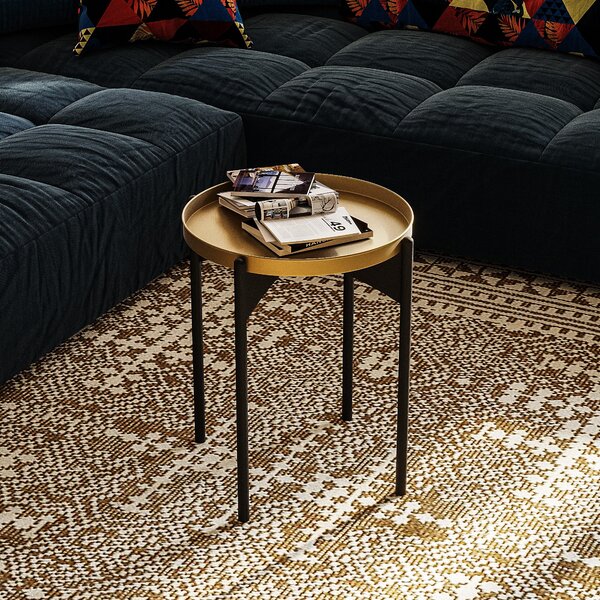 Kalune Design Odkladací stolík Shb-002-A čierny/zlatý